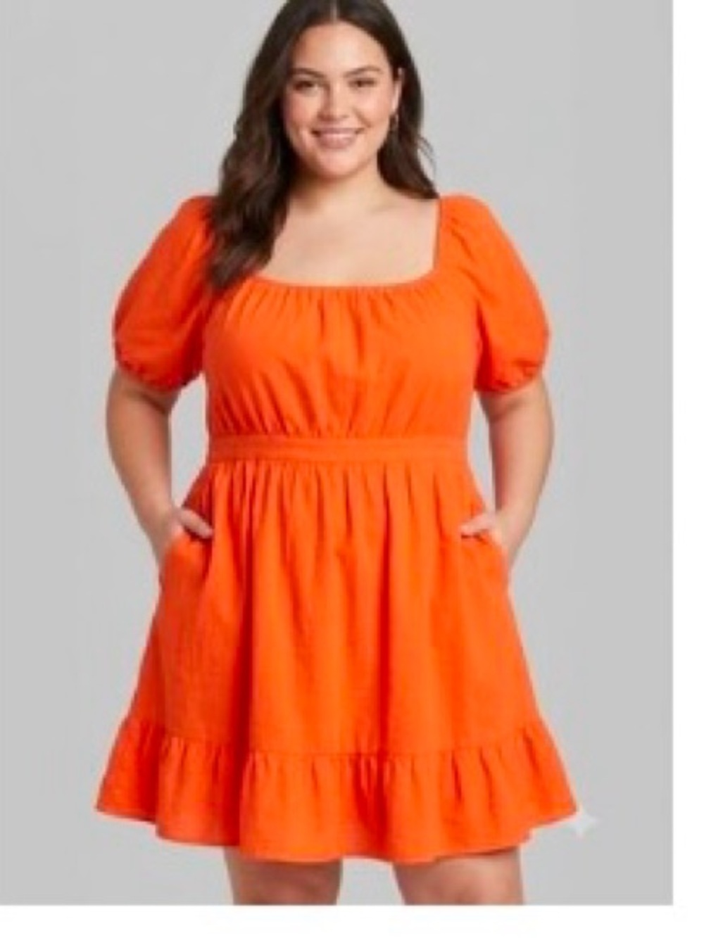 Vibrant Orange Dress open Back
